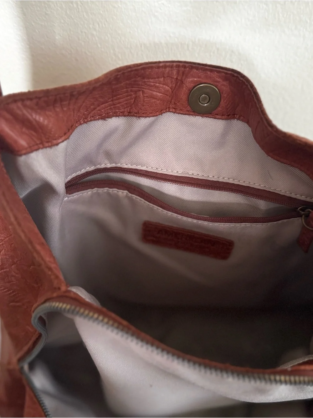 American Leather Co. Leather Embossed Tote Bag